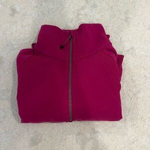 Lululemon scuba oversized crop half zip funnel neck in ripened raspberry